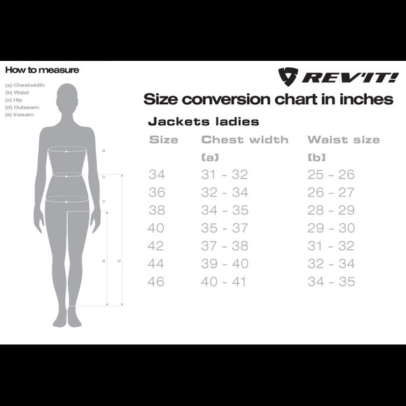 Rev’It! Size Charts - Picture 1 of 3